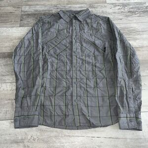 The North Face Shirt Mens Gray Plaid Long Sleeve Hiking Outdoor Nylon Small
